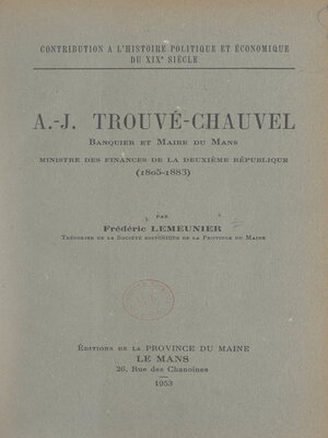 cover image of Contribution à l'histoire politique et économique du 19e siècle
